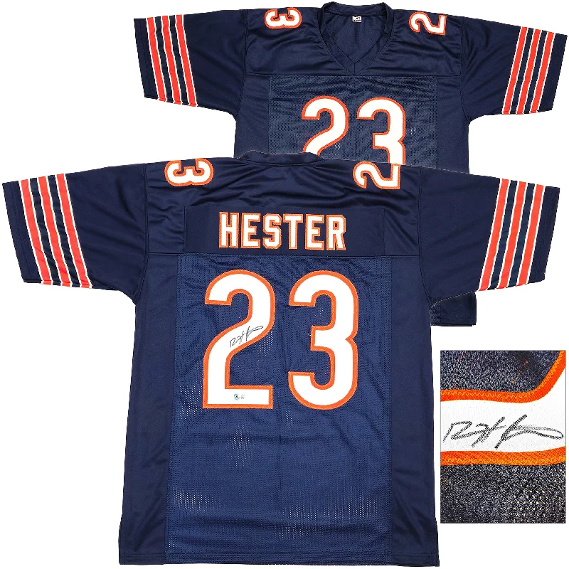 Chicago Bears Devin Hester Autographed Blue Jersey Beckett BAS Witness