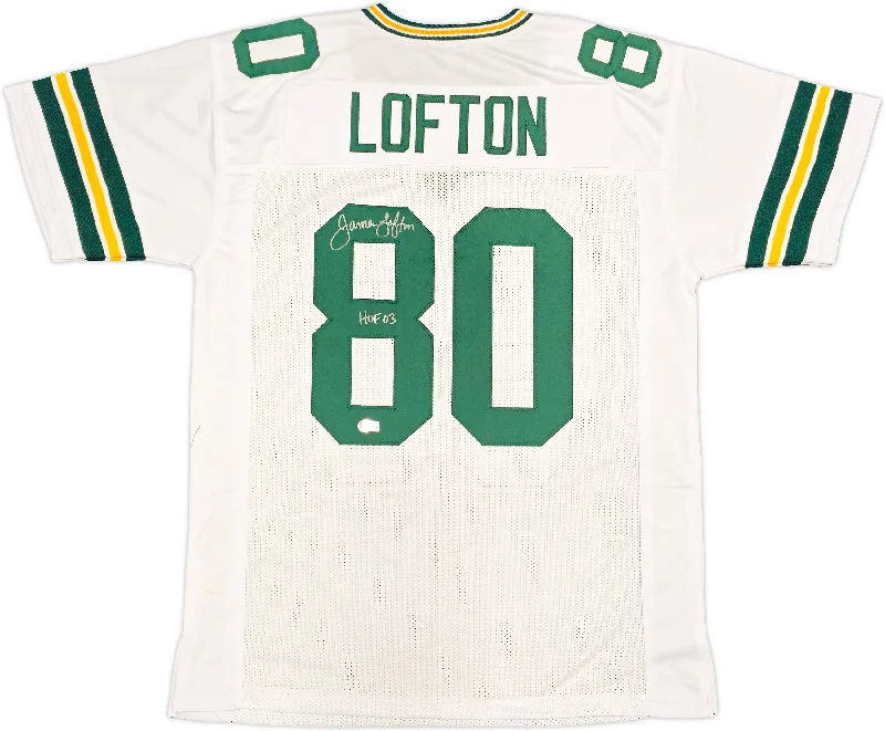 Green Bay Packers James Lofton Autographed White Jersey "HOF 03" Beckett BAS Witness