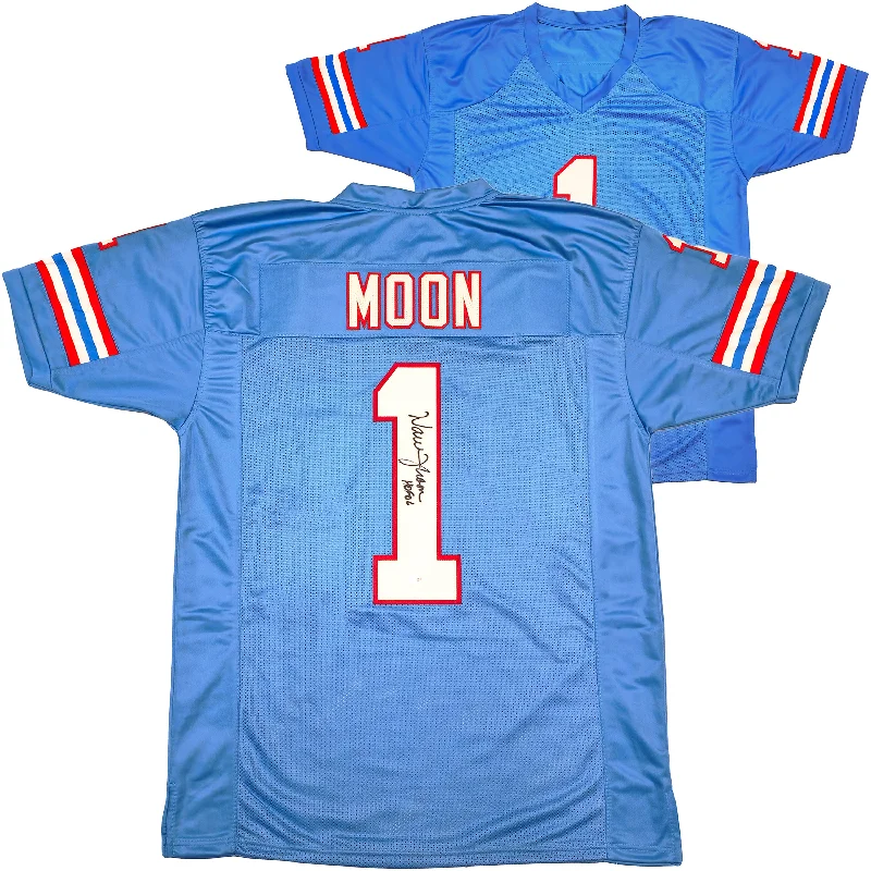 Houston Oilers Warren Moon Autographed Blue Jersey "HOF 06" PSA/DNA