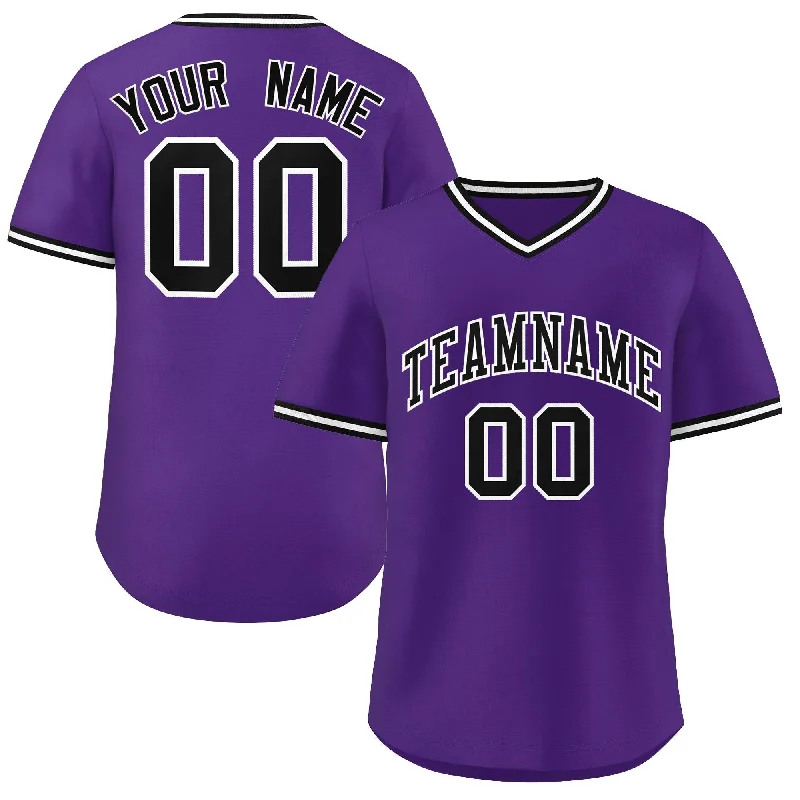 Custom Purple Classic Style Authentic Pullover Baseball Jersey