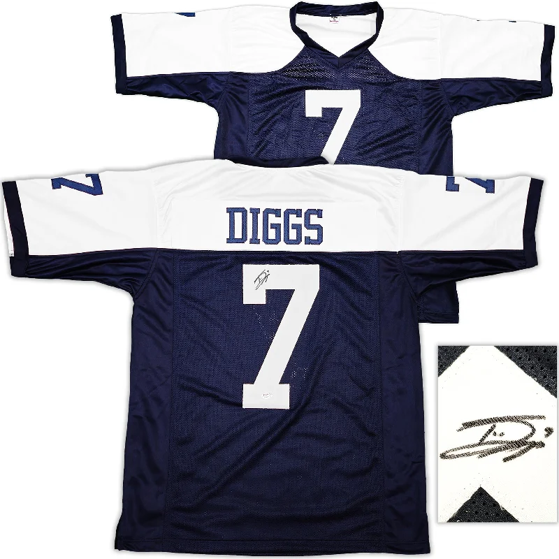 Dallas Cowboys Trevon Diggs Autographed Blue & White Jersey PSA/DNA