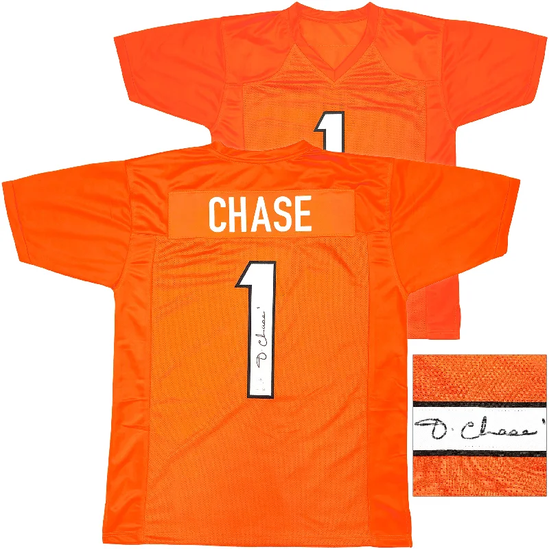 Cincinnati Bengals Ja'Marr Chase Autographed Orange Jersey Beckett BAS Witness