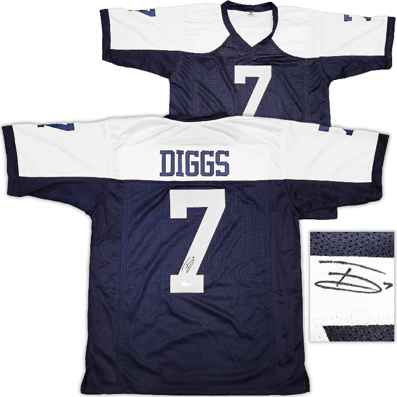 Dallas Cowboys Trevon Diggs Autographed Blue & White Jersey TriStar