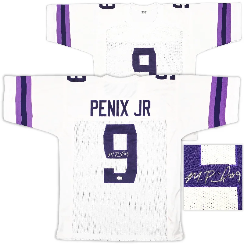 Washington Huskies Michael Penix Jr. Autographed White Jersey Beckett Witness QR