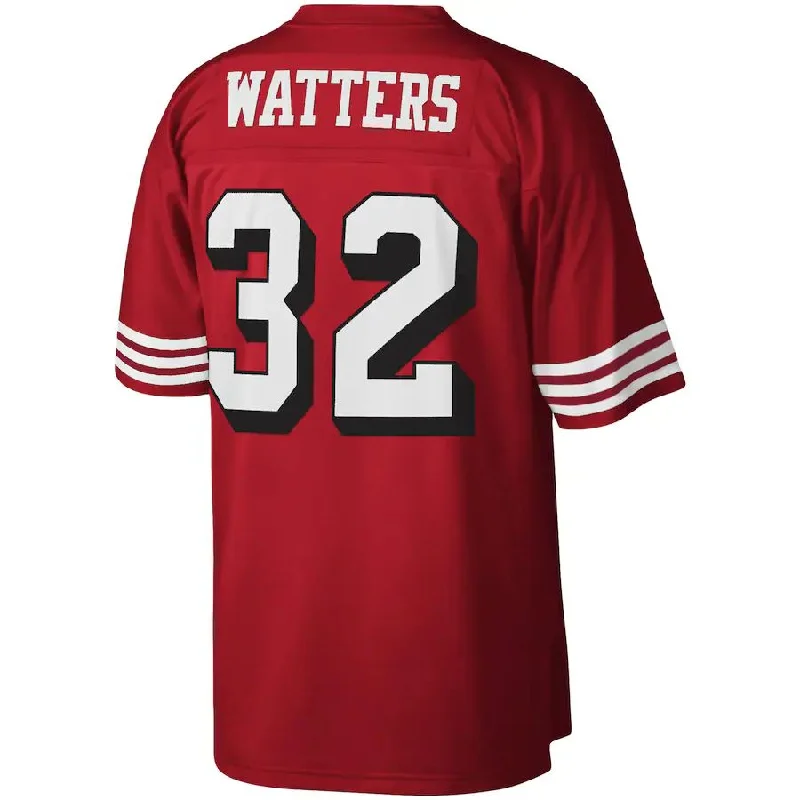 SF.49ers #32 Ricky Watters Mitchell & Ness Scarlet Legacy Replica Jersey Stitched American Football Jerseys