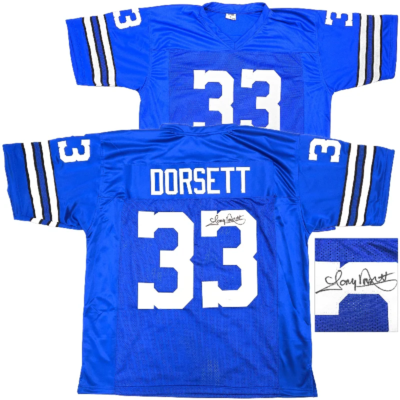 Dallas Cowboys Tony Dorsett Autographed Blue Football Jersey JSA