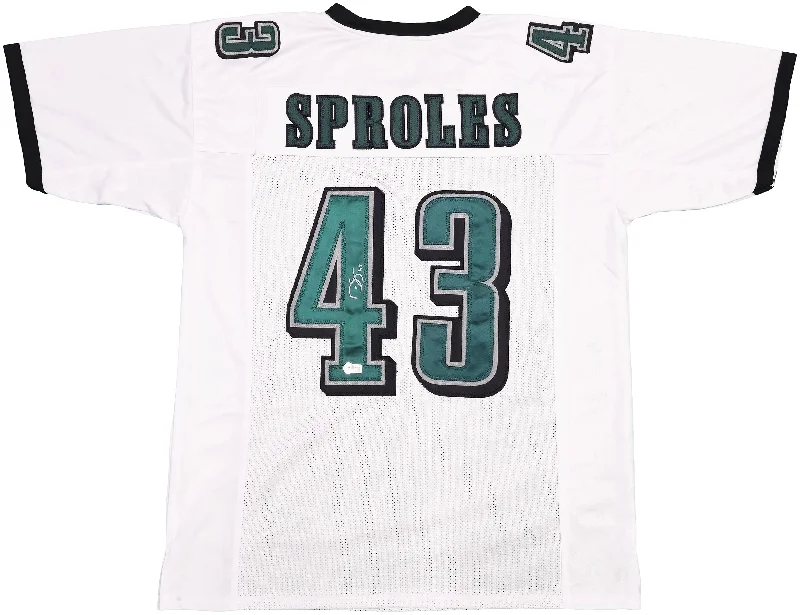 Philadelphia Eagles Darren Sproles Autographed White Jersey Beckett BAS Witness