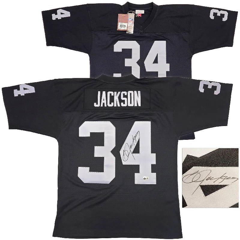 Oakland Raiders Bo Jackson Autographed Black Authentic Mitchell & Ness 1988 Throwback Jersey Size L Beckett BAS Witness