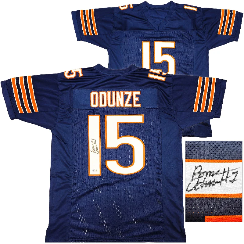 Chicago Bears Rome Odunze Autographed Blue Jersey Beckett BAS Witness