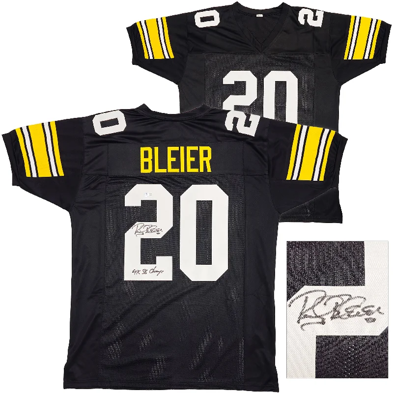 Pittsburgh Steelers Rocky Bleier Autographed Black Jersey "4X SB Champ" Beckett BAS QR