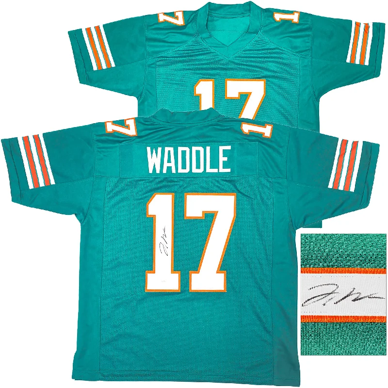 Miami Dolphins Jaylen Waddle Autographed Teal Jersey JSA