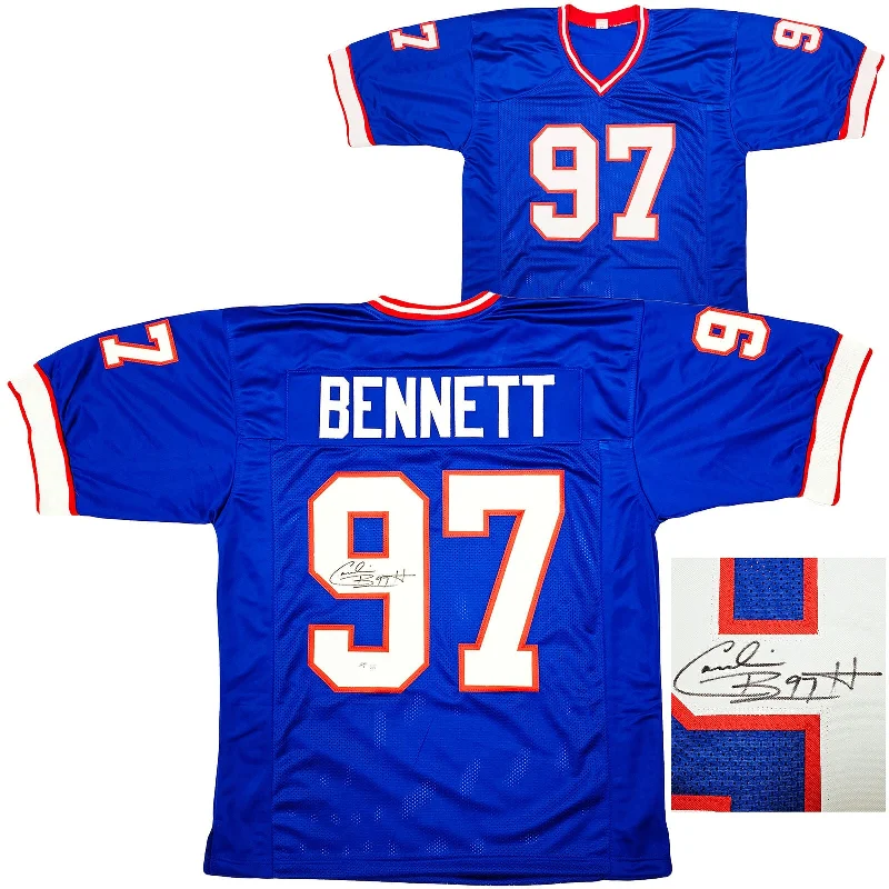 Buffalo Bills Cornelius Bennett Autographed Blue Jersey Beckett BAS Witness