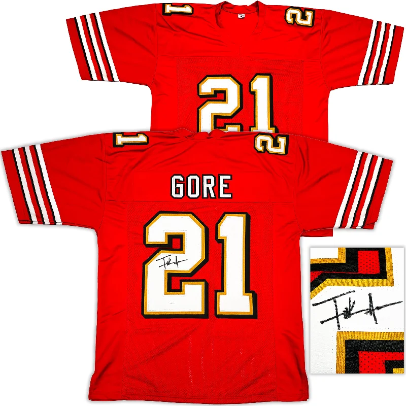 San Francisco 49ers Frank Gore Autographed Red Jersey JSA