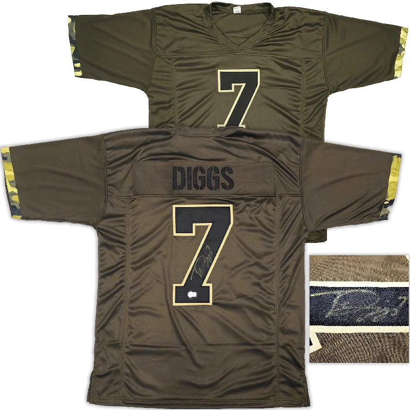 Dallas Cowboys Trevon Diggs Autographed Army Green Jersey Beckett BAS Witness