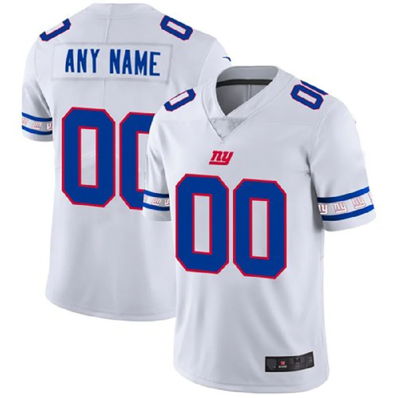 Custom NY.Giants White Team Logo Vapor Limited Jersey Stitched American Football Jerseys