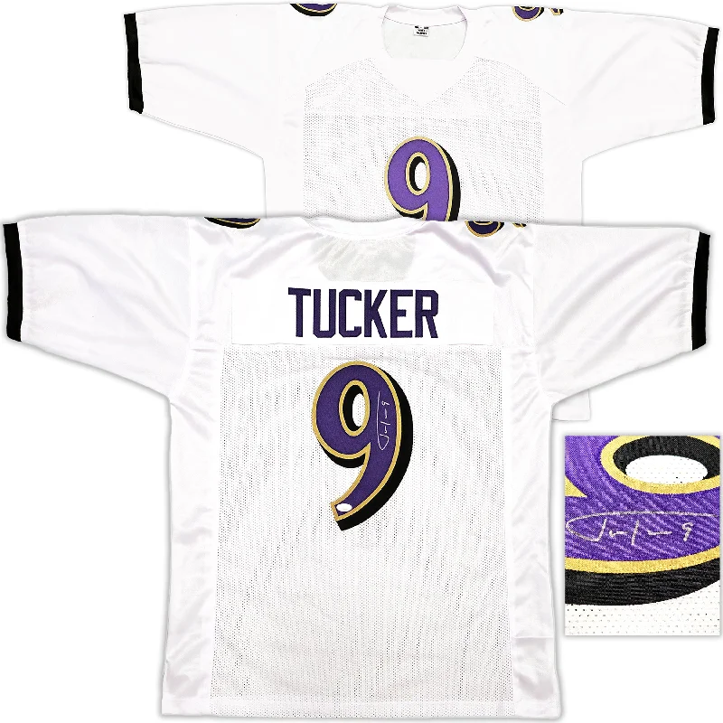 Baltimore Ravens Justin Tucker Autographed White Jersey JSA