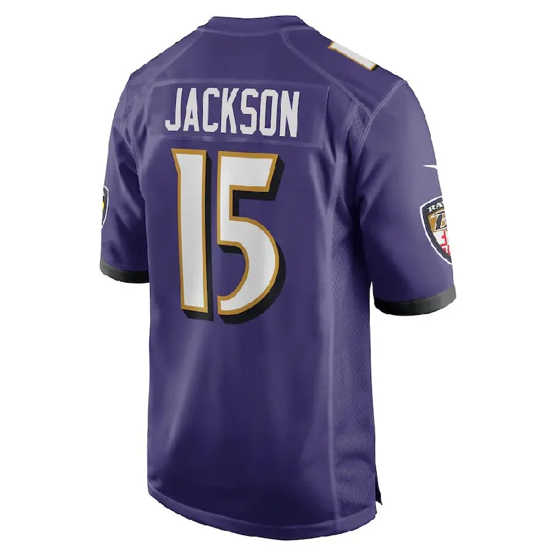 B.Ravens #15 DeSean Jackson Purple Game Player Jersey Stitched American Football Jerseys