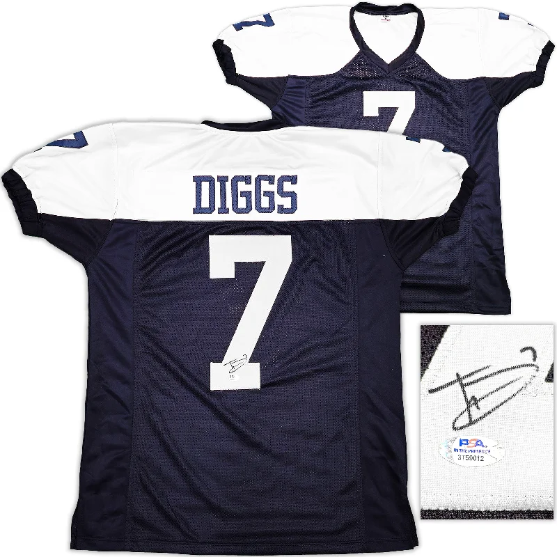 Dallas Cowboys Trevon Diggs Autographed Blue & White Jersey PSA/DNA