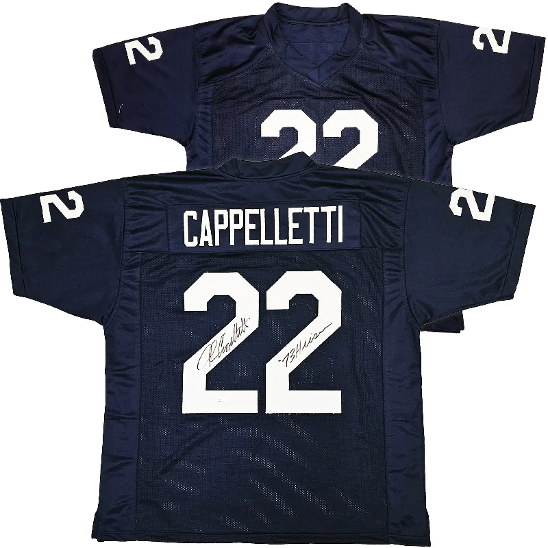 Penn State Nittany Lions John Cappelletti Autographed Blue Jersey "73 Heisman" JSA