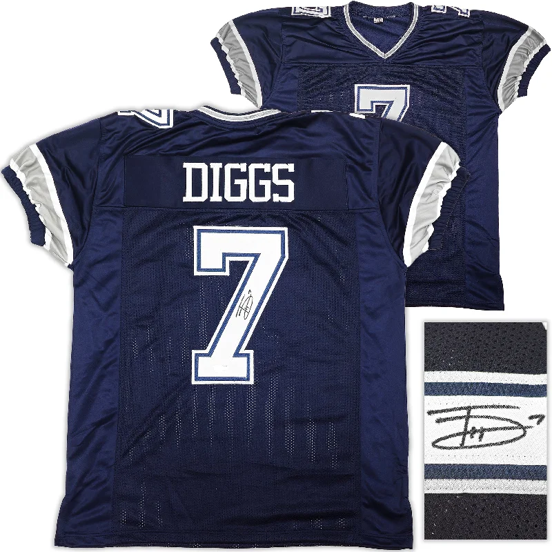 Dallas Cowboys Trevon Diggs Autographed Blue Jersey TriStar