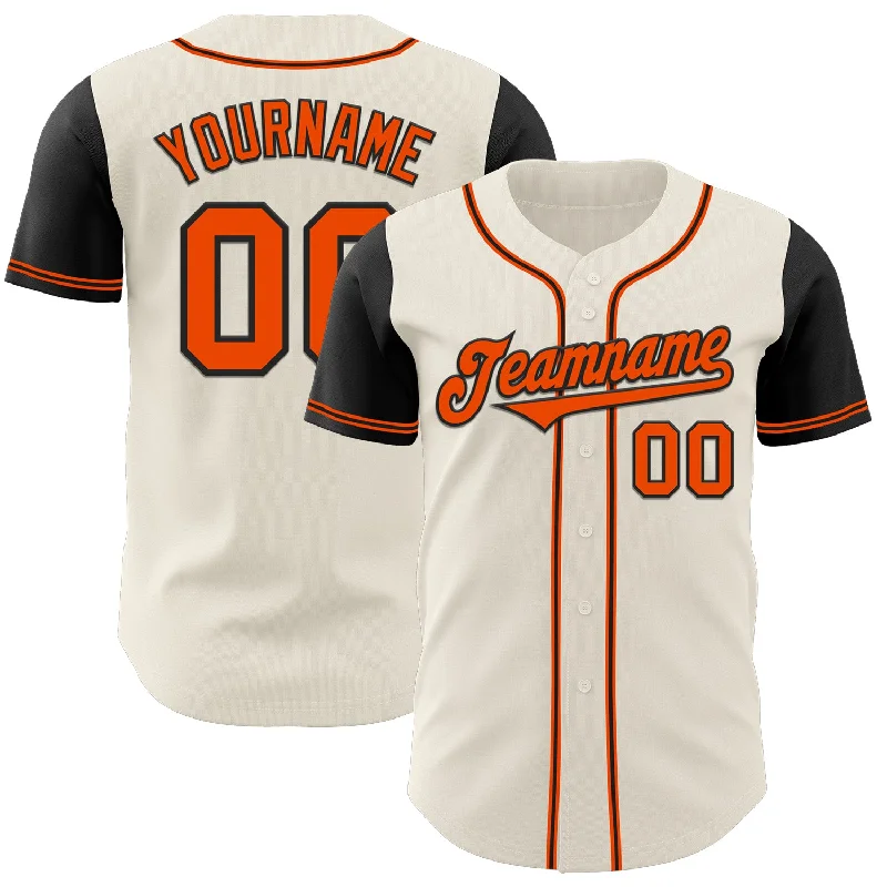 Custom Cream Orange-Black Authentic Two Tone Baseball Jersey