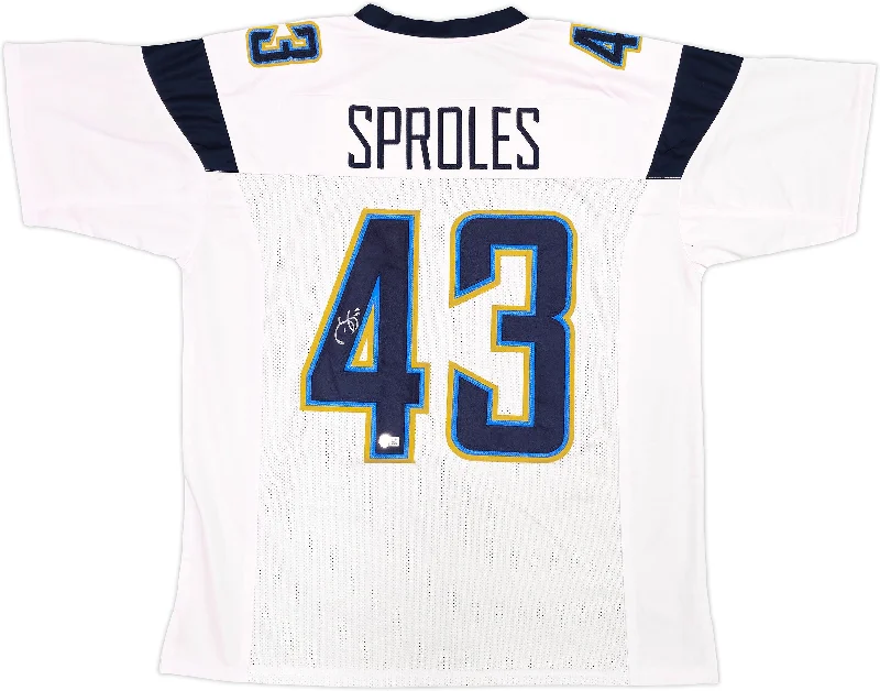 San Diego Chargers Darren Sproles Autographed White Jersey Beckett BAS Witness