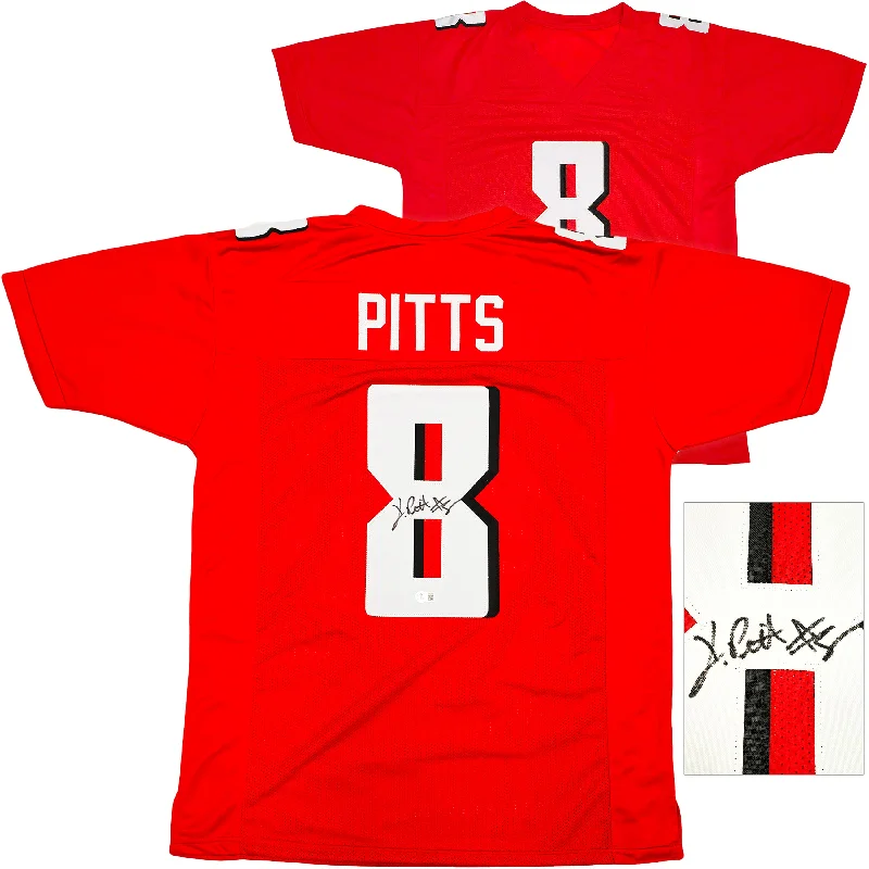 Atlanta Falcons Kyle Pitts Autographed Red Jersey Beckett BAS Witness