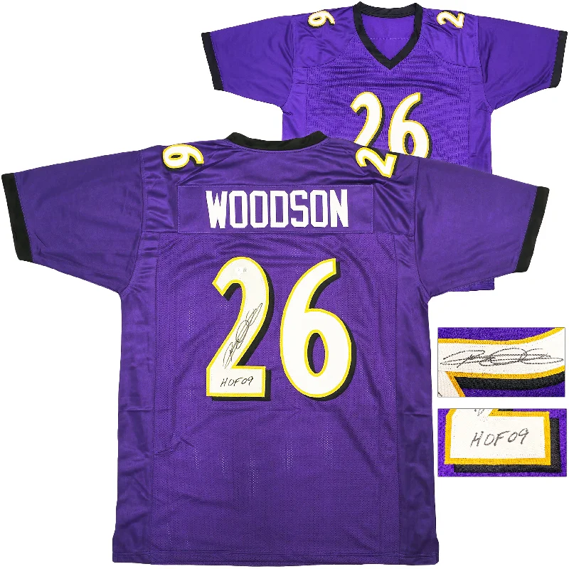 Baltimore Ravens Rod Woodson Autographed Purple Jersey "HOF 09" Beckett BAS Witness