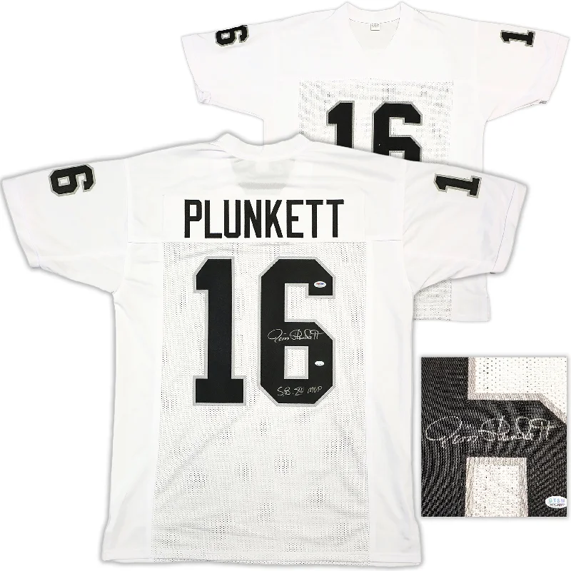 Oakland Raiders Jim Plunkett Autographed White Jersey "SB XV MVP" PSA/DNA