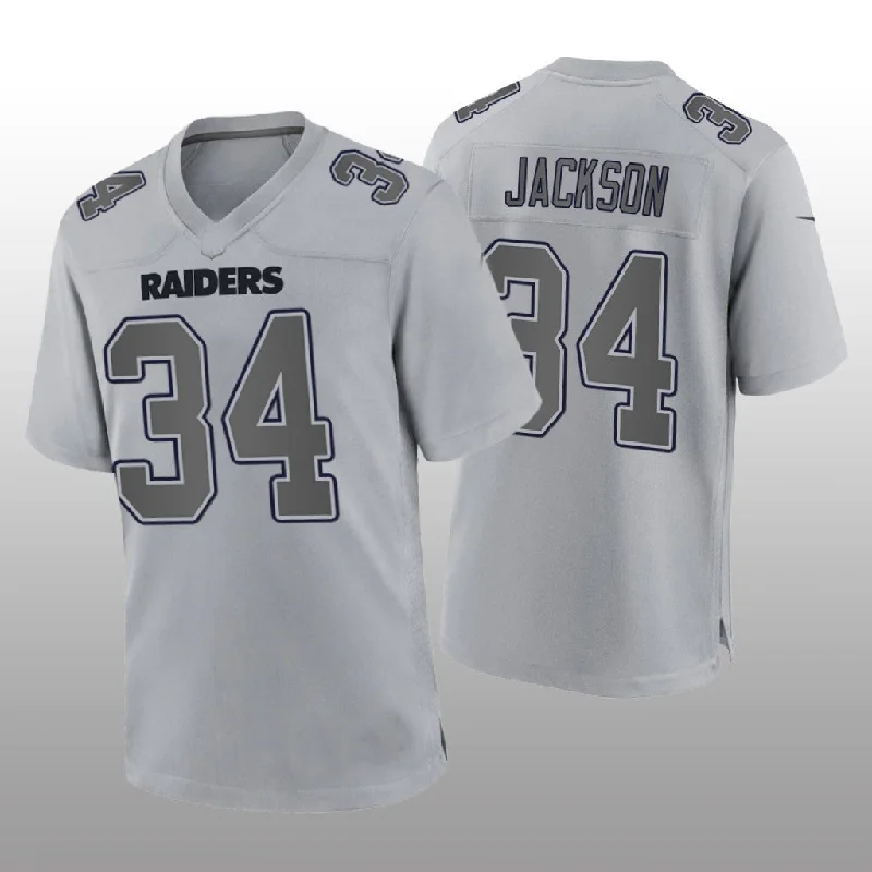 LV.Raiders #34 Bo Jackson Gray Atmosphere Game Retired Player Jersey Stitched American Football Jerseys