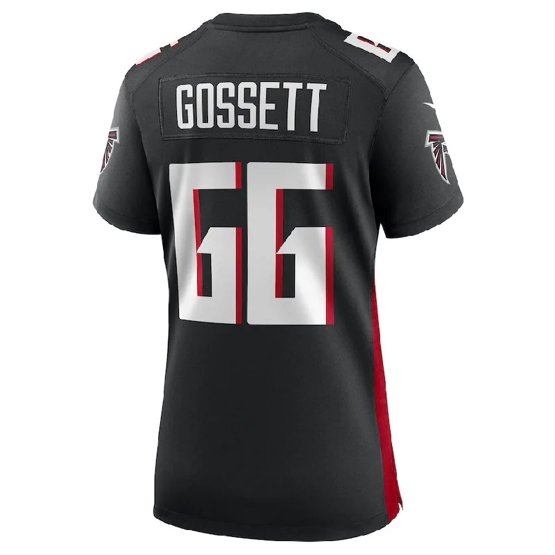 A.Falcons #66 Colby Gossett Black Game Jersey Stitched American Football Jerseys