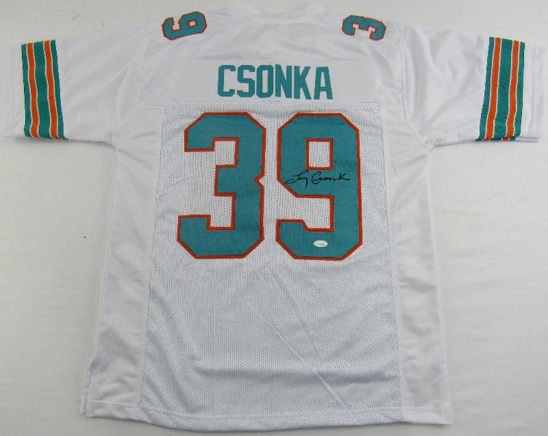 Larry Csonka Signed Replica Dolphins Jersey JSA Witness WB029858