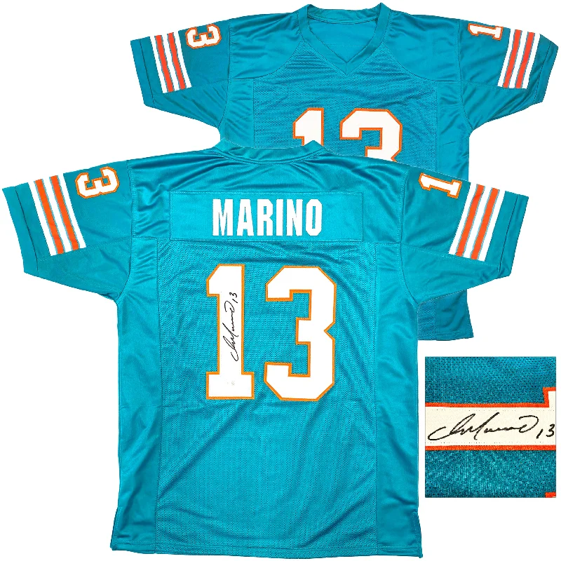 Miami Dolphins Dan Marino Autographed Teal Jersey Beckett BAS QR