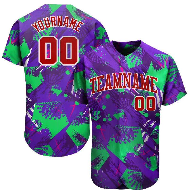 Custom 3D Pattern Design Music Festival Authentic Baseball Jersey