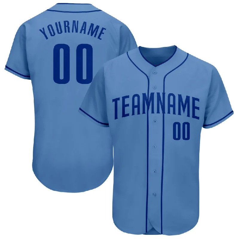 Custom Light Blue Royal Authentic Baseball Jersey