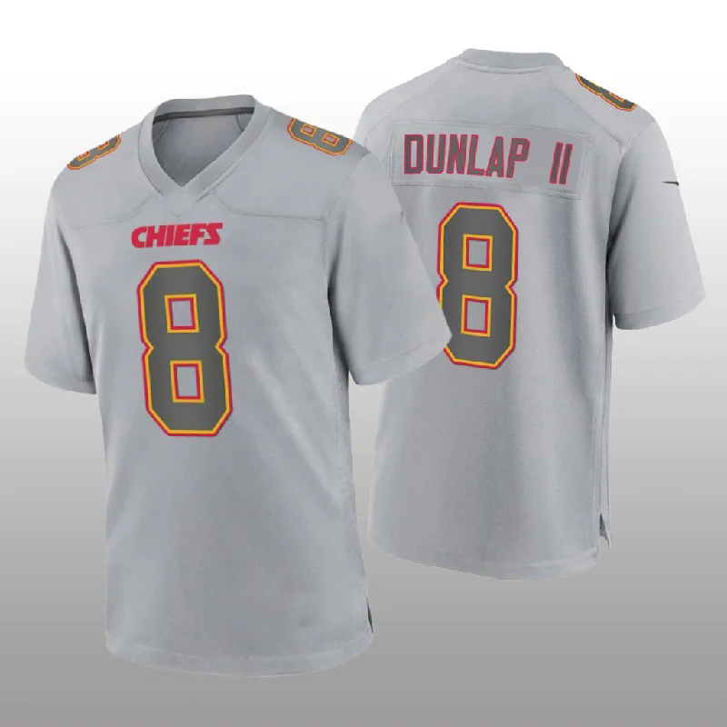 KC.Chiefs #8 Carlos Dunlap II Gray Atmosphere Game Jersey Stitched American Football Jerseys