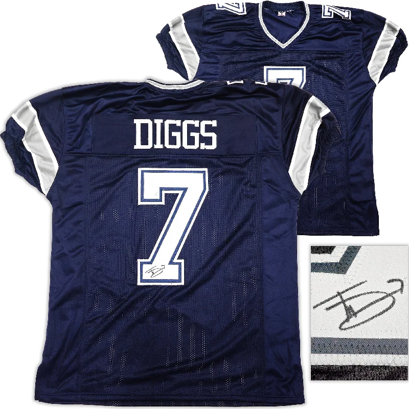 Dallas Cowboys Trevon Diggs Autographed Blue Jersey TriStar