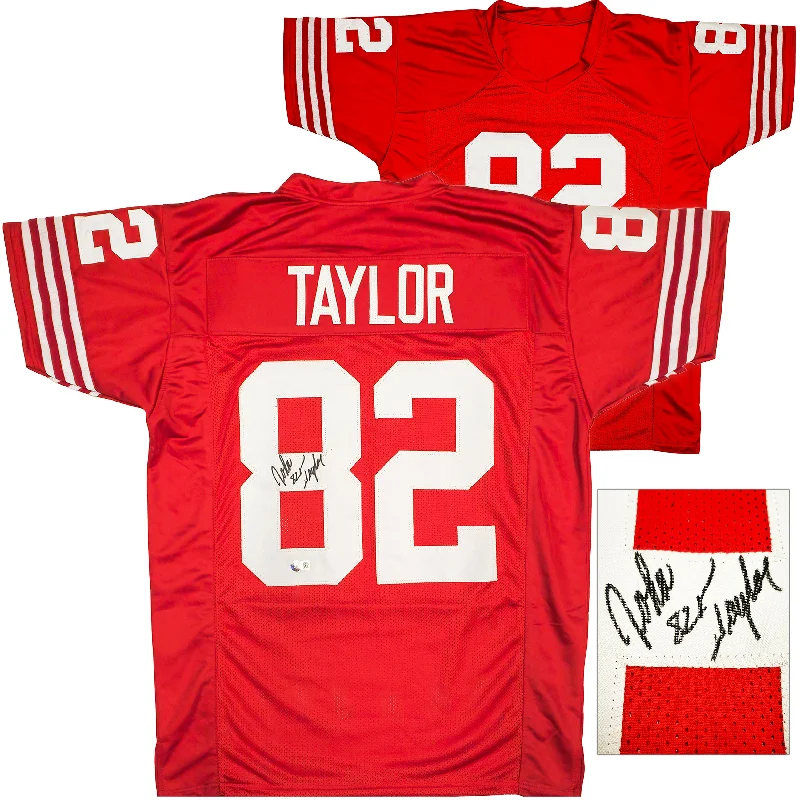 San Francisco 49ers John Taylor Autographed Red Jersey Beckett BAS Witness