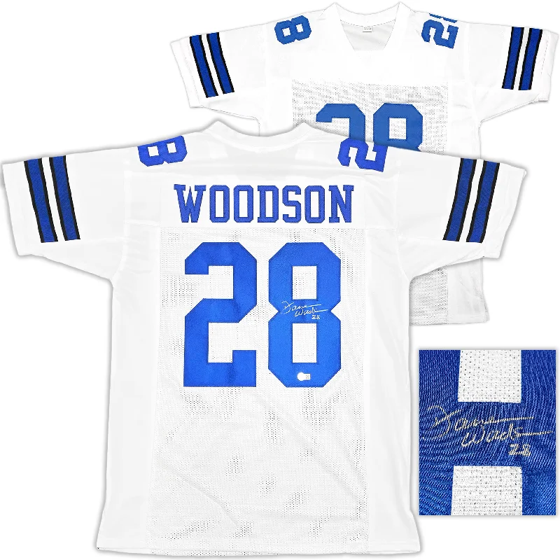 Dallas Cowboys Darren Woodson Autographed White Jersey Beckett BAS QR