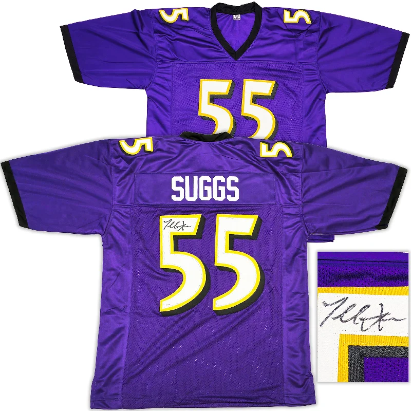 Baltimore Ravens Terrell Suggs Autographed Purple Jersey JSA