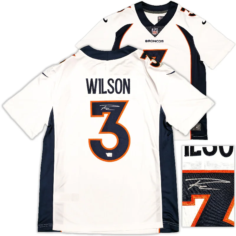 Denver Broncos Russell Wilson Autographed White Nike Limited Jersey Size L Fanatics Holo