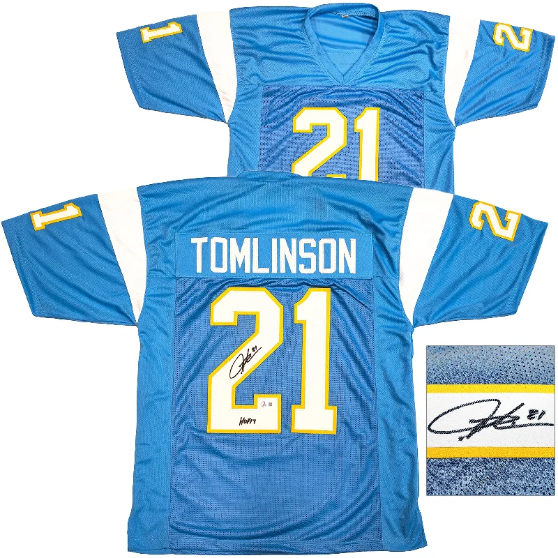 San Diego Chargers LaDainian Tomlinson Autographed Powder Blue Jersey "HOF 17" Beckett BAS Witness