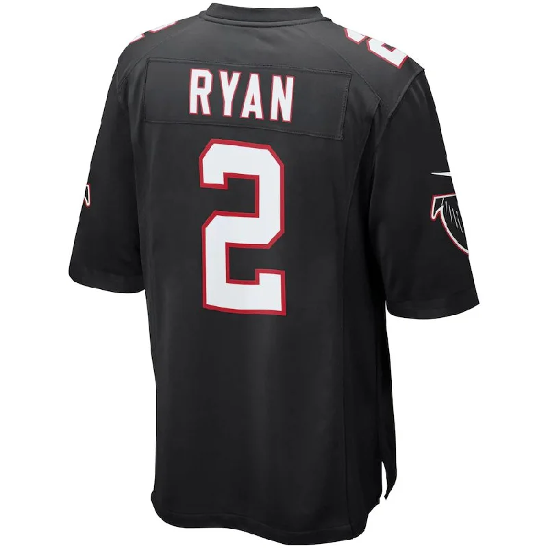 A.Falcons #2 Matt Ryan Black Alternate Game Jersey Stitched American Football Jerseys